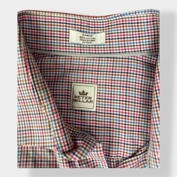 Peter Millar‎ Men’s 100% Cotton Button Down Shirt Size L - Picture 2 of 7